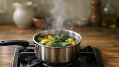 Come eliminare l’odore di cucina con bucce di limone, alloro e rosmarino